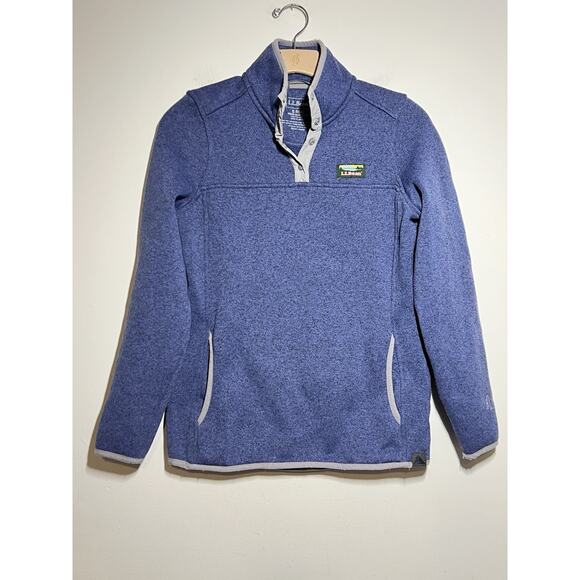 LL Bean Women's EUC Blue Pullover Sweater Fleece Jacket S - Picture 1 of 5